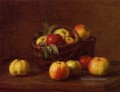 Apples in a Basket on a Table Henri Fantin Latour still lifes